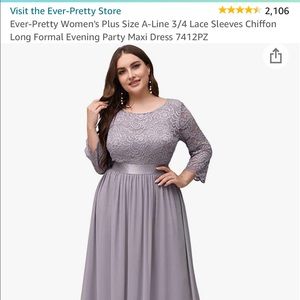 Beautiful NEW, Ever-Pretty Women's Plus Size A-Line 3/4 Lace Long Formal